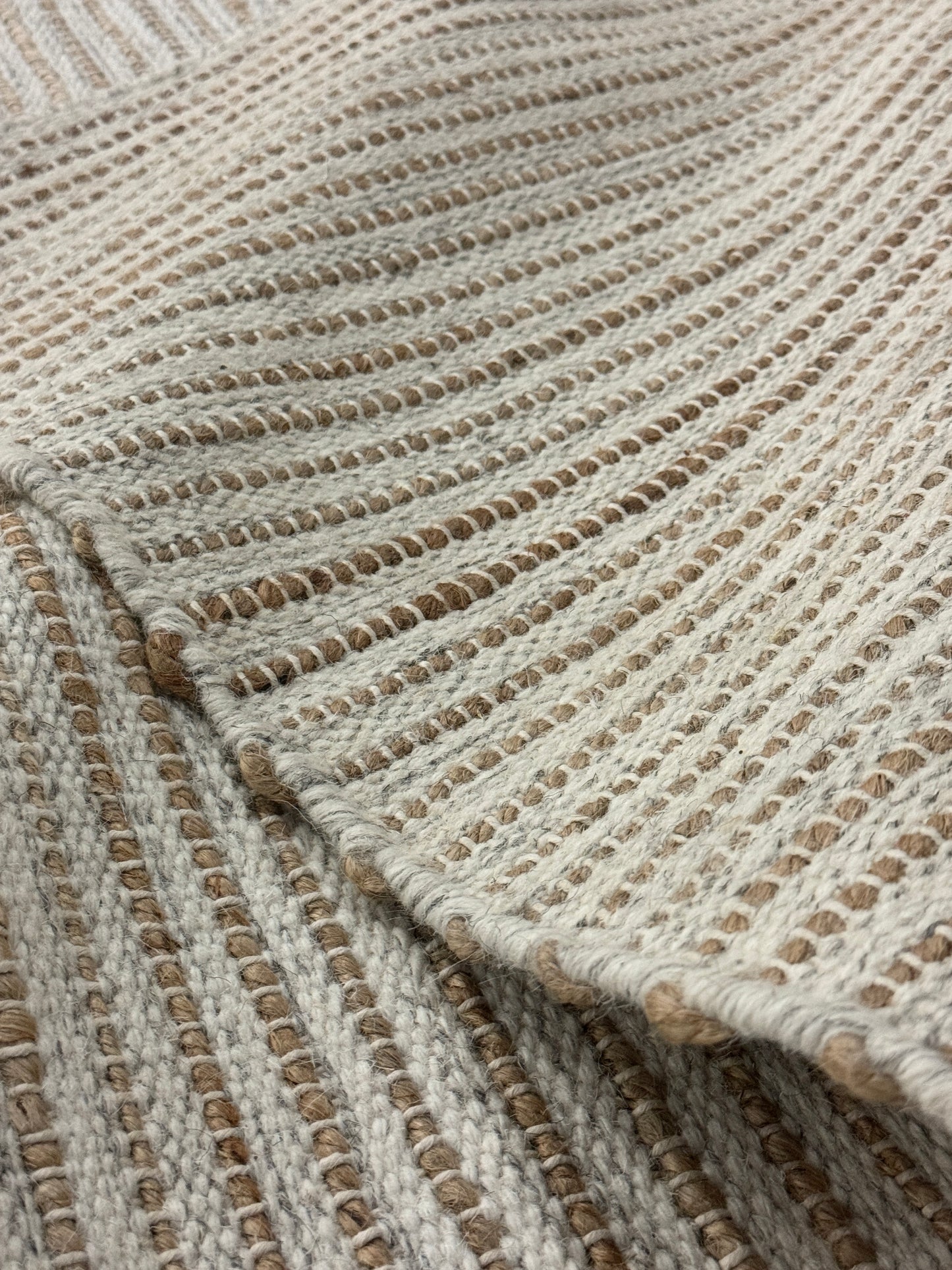 Pencil Weave - Ivory + Grey + Jute