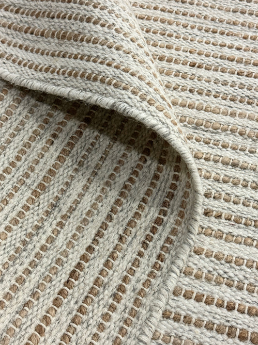 Pencil Weave - Ivory + Grey + Jute
