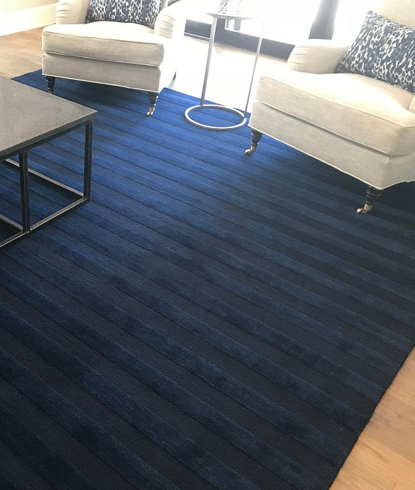 Archive Sale Stripe Tibetan - Dark Blue 10ft x 12ft