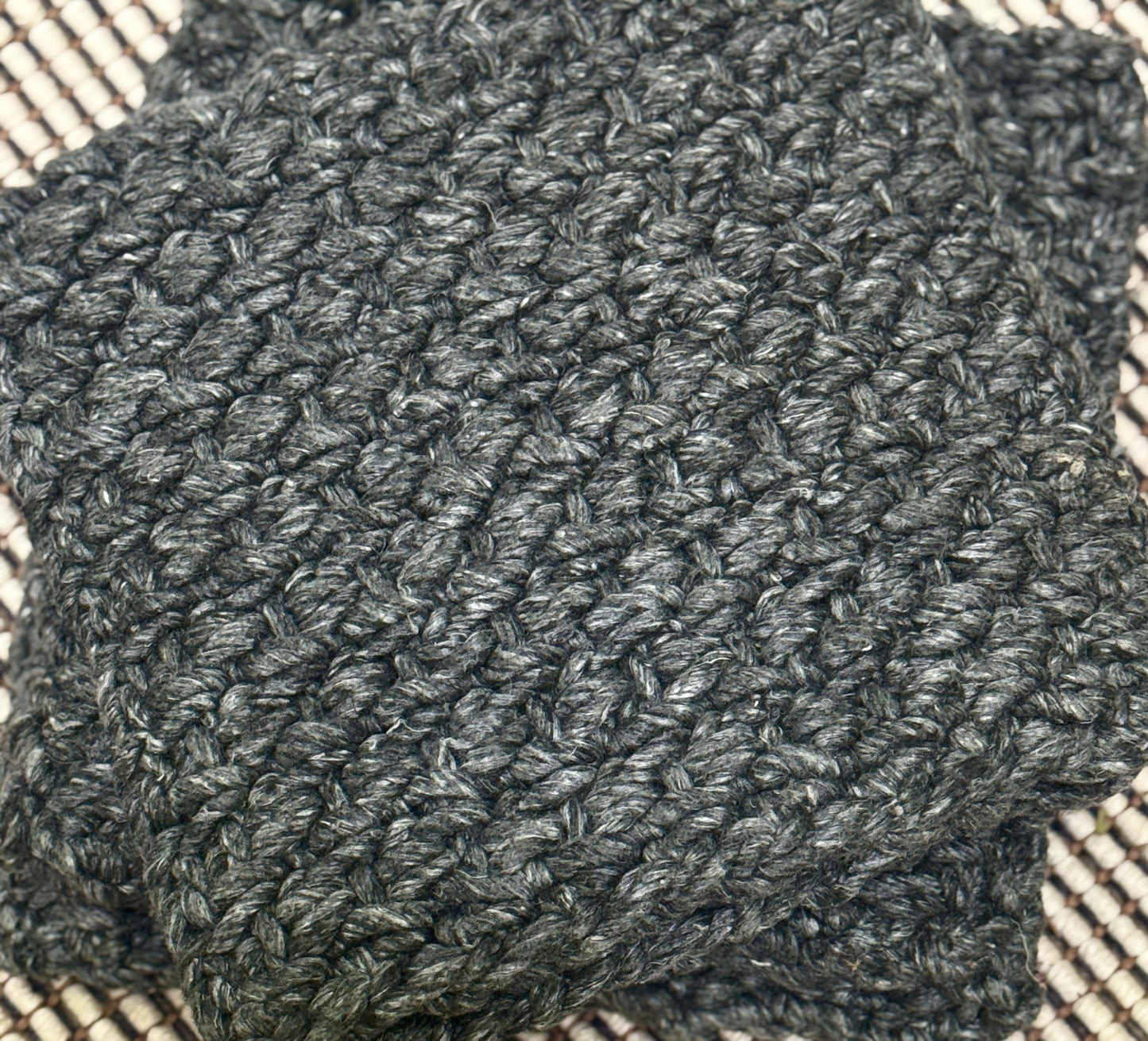 Outdoor Basketweave - Charcoal Blue