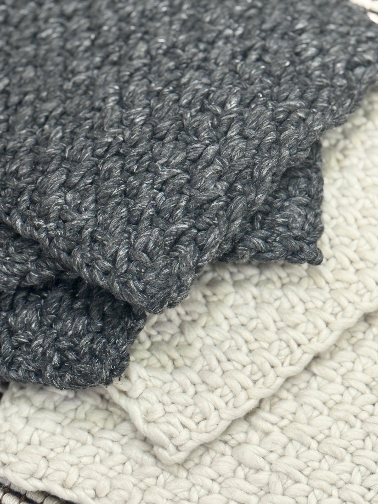 Outdoor Basketweave - Charcoal Blue