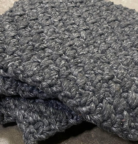 Outdoor Basketweave - Charcoal Blue