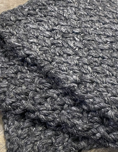 Outdoor Basketweave - Charcoal Blue
