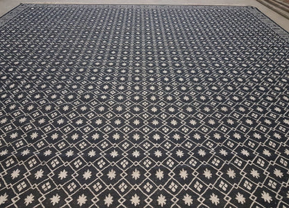 Archive Sale Erdos Kilim Durrie - Dark Navy 15ft x 16ft