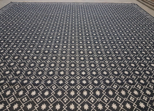 Archive Sale Erdos Kilim Durrie - Dark Navy 15ft x 16ft