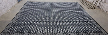 Archive Sale Erdos Kilim Durrie - Dark Navy 15ft x 16ft