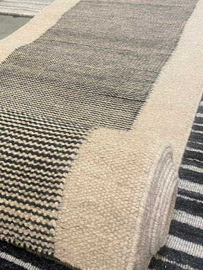 Archive Sale Jakko Border - Navy Jagged Stone 2ft 6in x 13ft 9in