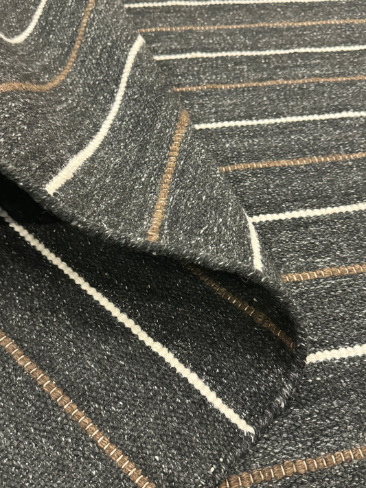 Joti Stripe - Charcoal & Brown