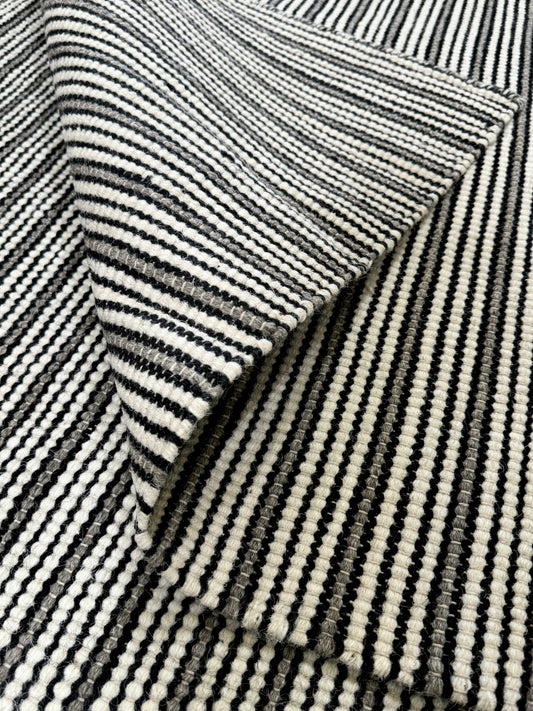 Archive Sale Joti Boo Stripe - Black White & Grey 3ft x 4ft 8in