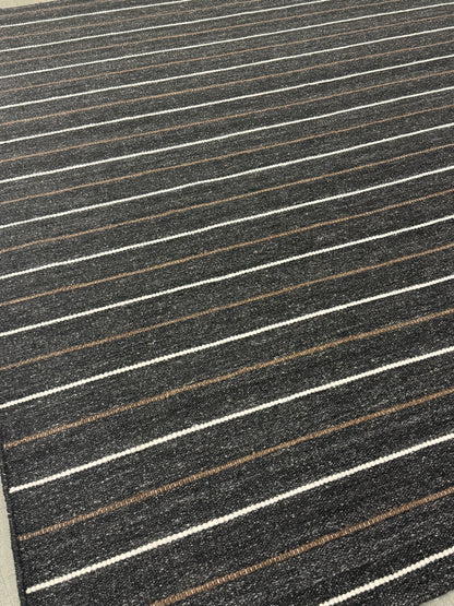 Joti Stripe - Charcoal & Brown
