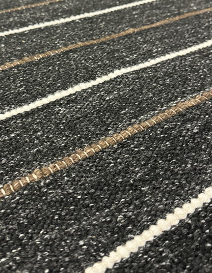 Joti Stripe - Charcoal & Brown
