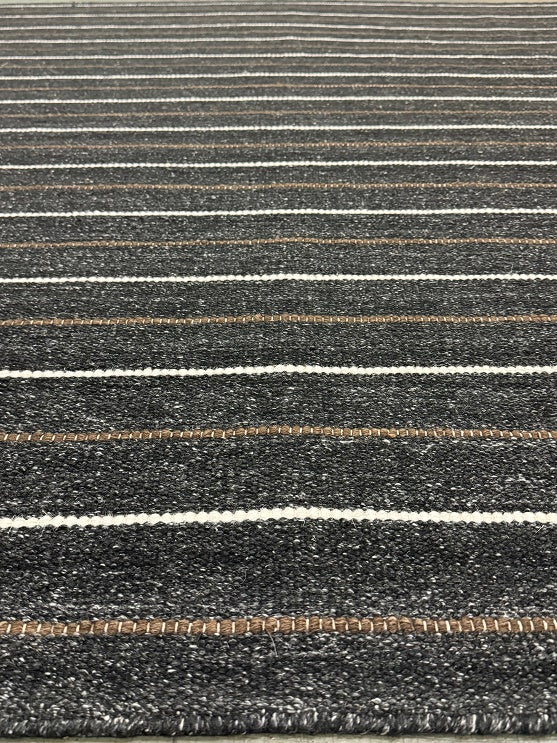 Joti Stripe - Charcoal & Brown