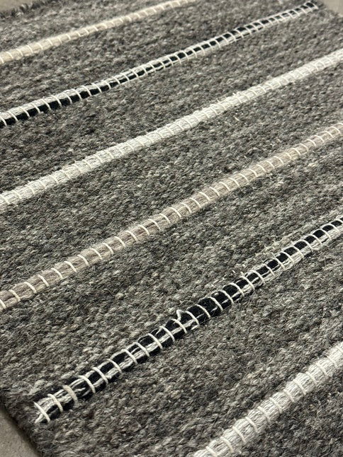 Joti Stripe - Black & White + Dark Grey