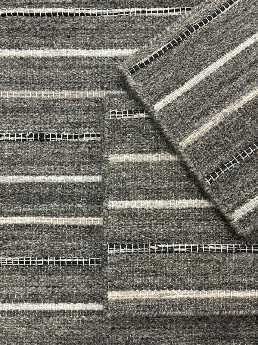 Joti Stripe - Black & White + Dark Grey