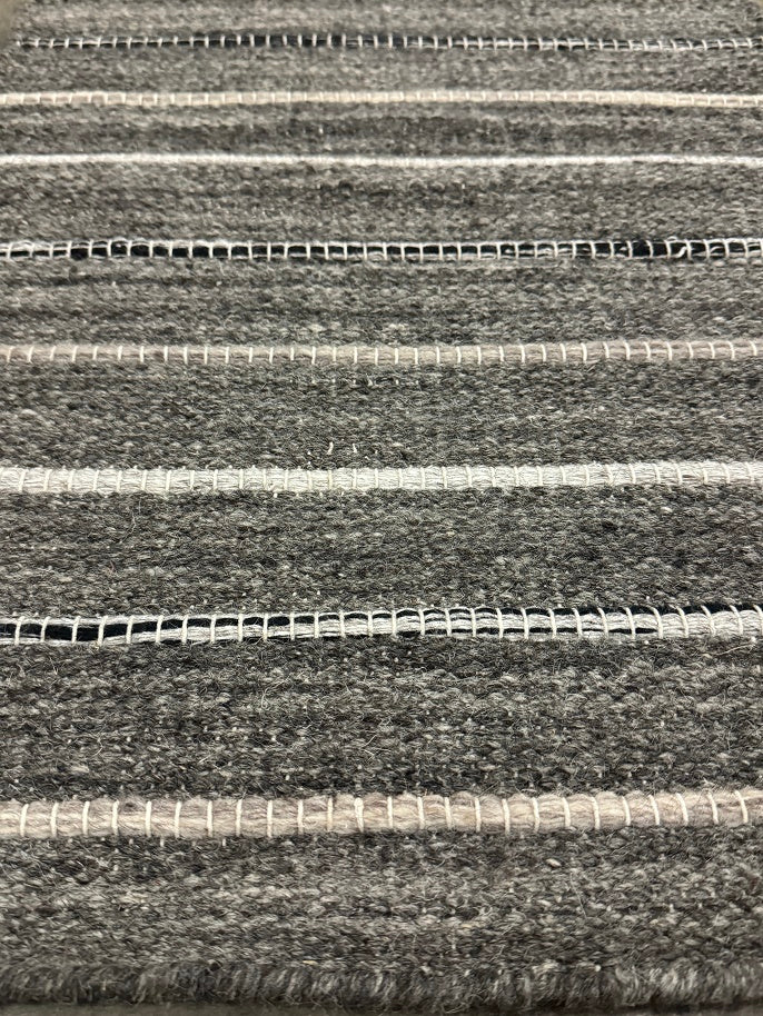 Joti Stripe - Black & White + Dark Grey