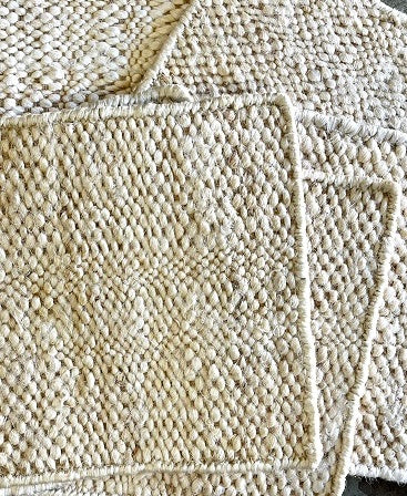 Juba Rejilla - Bleached White + Natural Jute