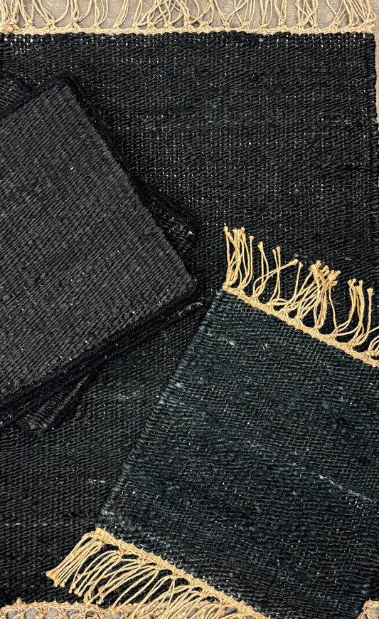 Archive Sale Juba Rustic - Black 4ft 7in x 7ft 11in