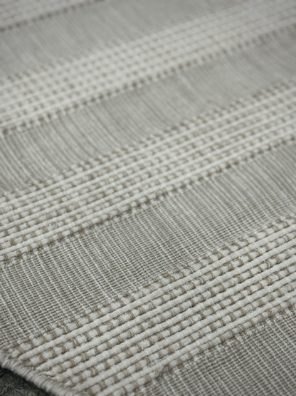Archive Sale Outdoor Kamden Stripe - Pearl & Dew 9ft Round