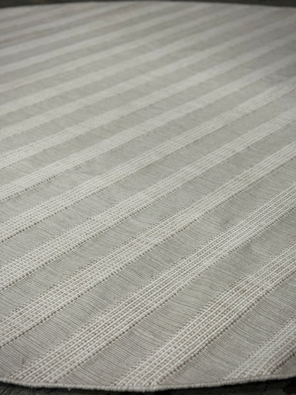 Archive Sale Outdoor Kamden Stripe - Pearl & Dew 9ft Round