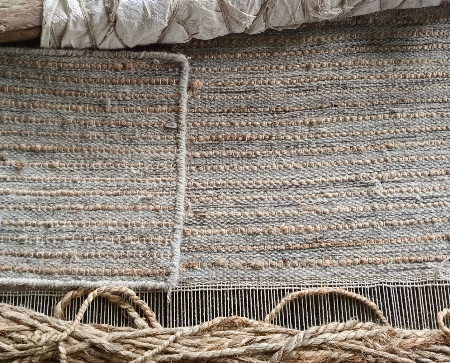Pencil Weave - Lt. Grey + Jute