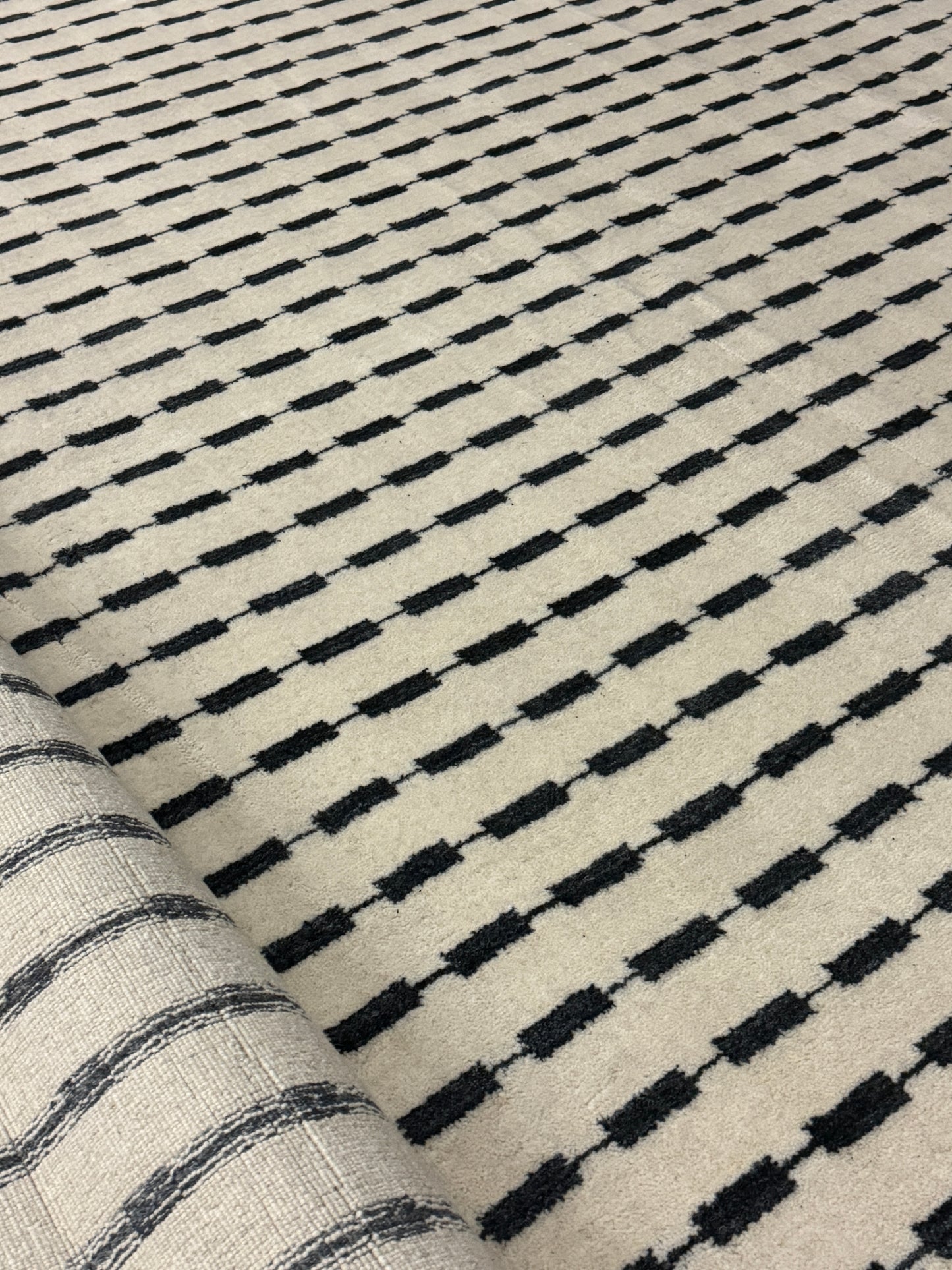 Lino - Smoke Blue & White