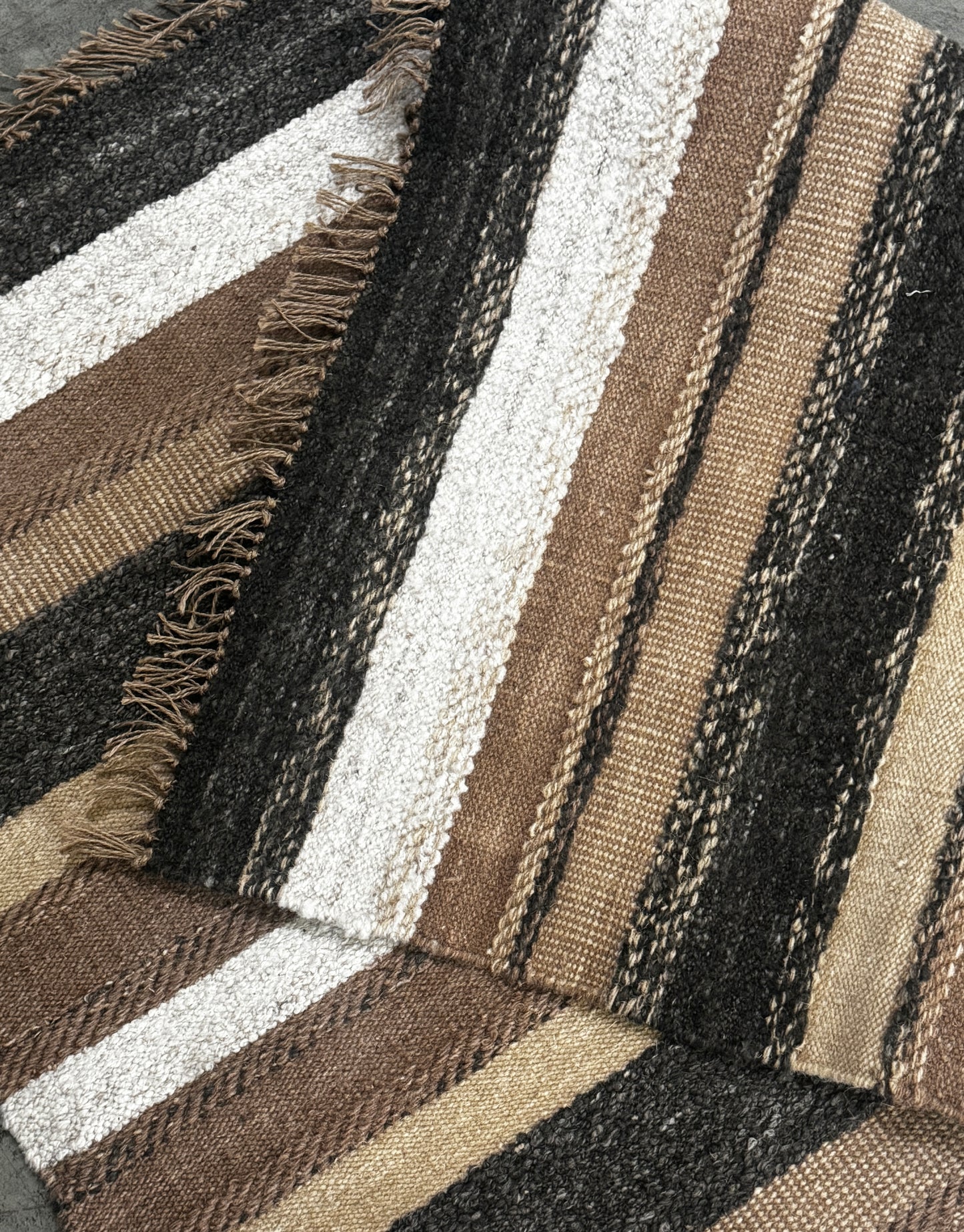 Archive Sale Vintage Stripe - Soot & Salt 5ft x 7ft