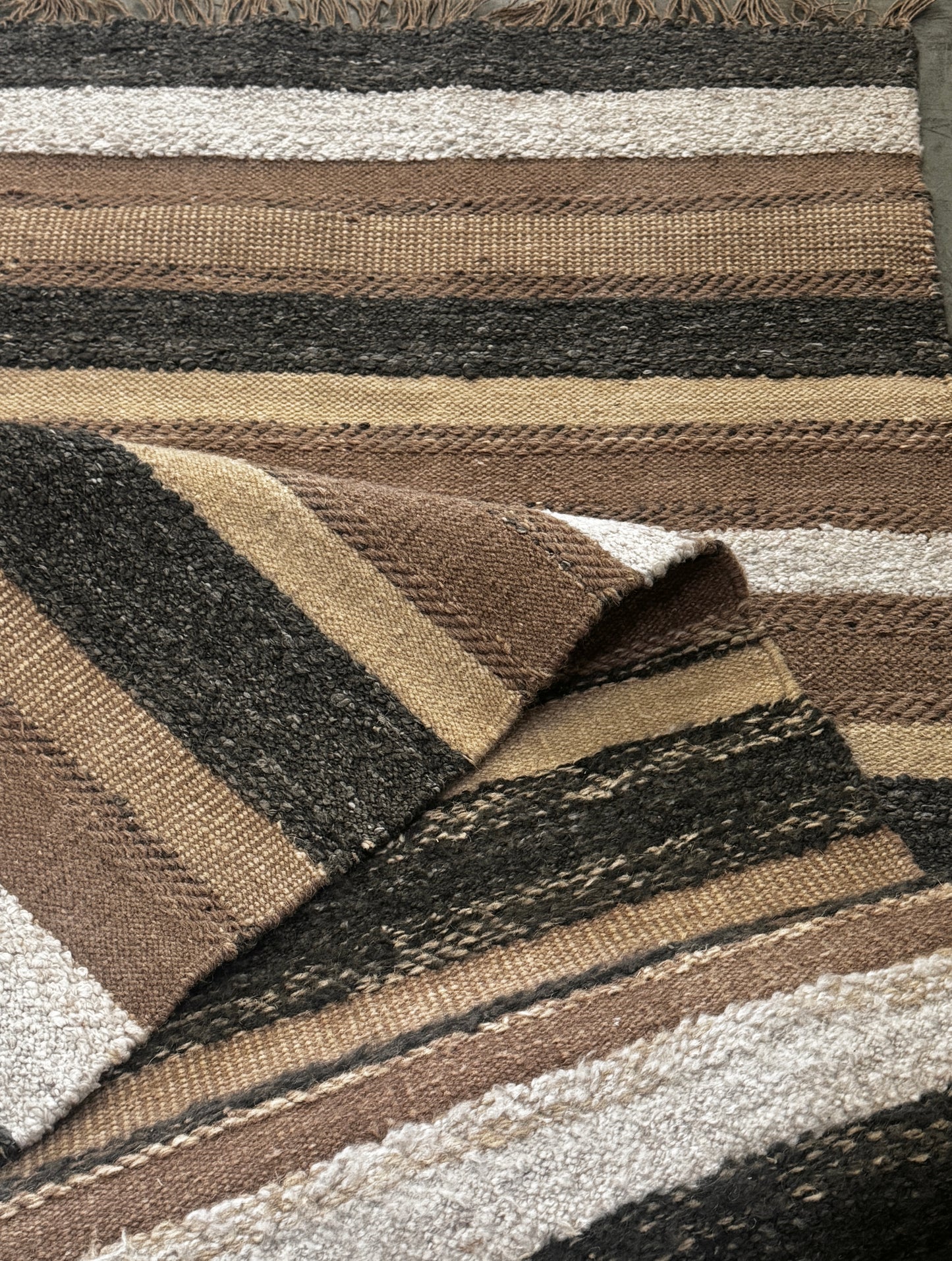 Archive Sale Vintage Stripe - Soot & Salt 5ft x 7ft