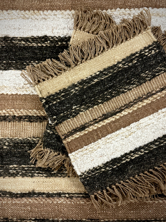 Archive Sale Vintage Stripe - Soot & Salt 5ft x 7ft