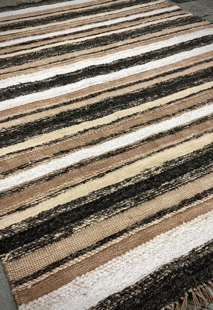 Archive Sale Vintage Stripe - Soot & Salt 5ft x 7ft