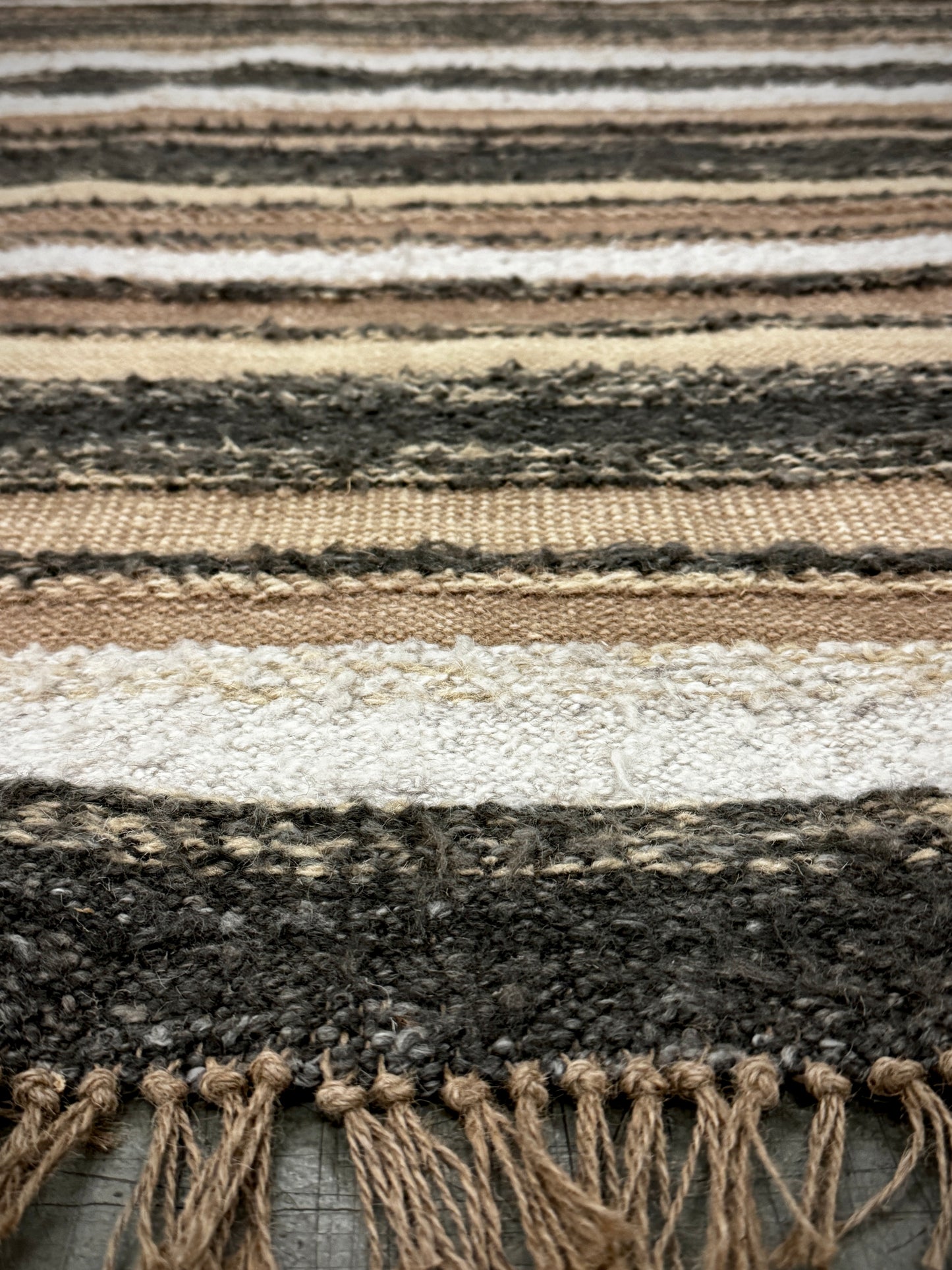 Archive Sale Vintage Stripe - Soot & Salt 5ft x 7ft