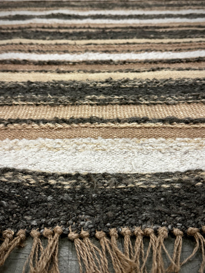 Archive Sale Vintage Stripe - Soot & Salt 5ft x 7ft