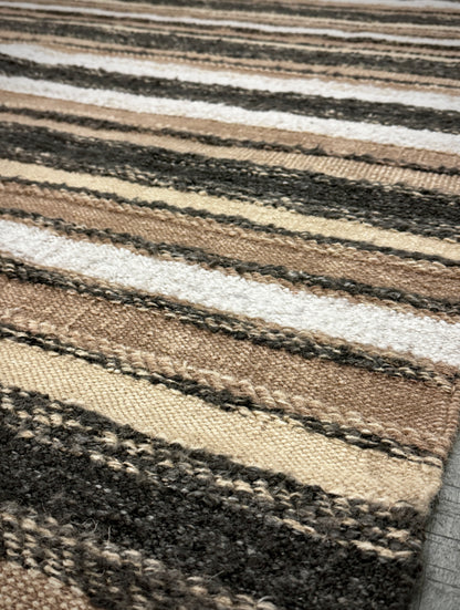 Archive Sale Vintage Stripe - Soot & Salt 5ft x 7ft